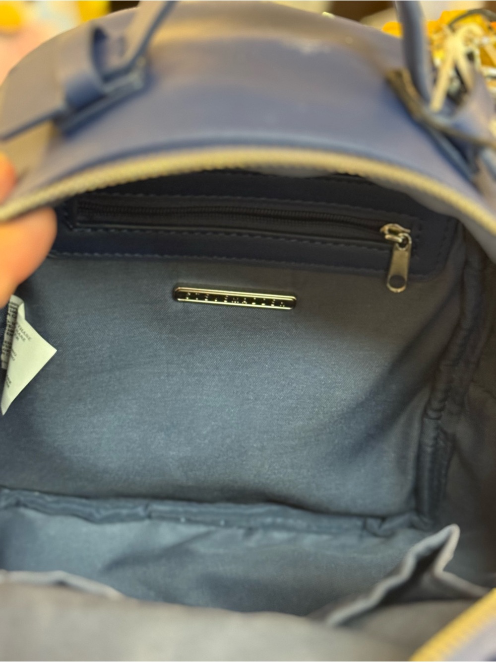 ππ©·NWT STEVE MADDEN EMBOSSED MINI BACKPACK DONE IN NAVY WITH SILVER HARDWARE! - Picture 6 of 11
